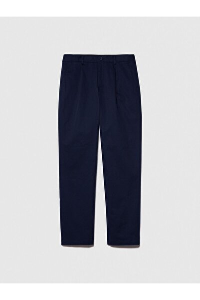 Sisley 100% бавовна, з плісированими передніми частинами, вузькі штани, чоловічі, сині штани - 324P4FBHSF03U