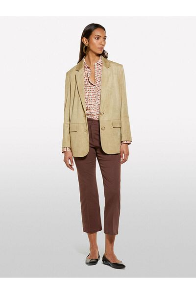 Sisley Stretch Cotton Back Piping Pocket Pants Women's Brown Pants - 325P49Male02X