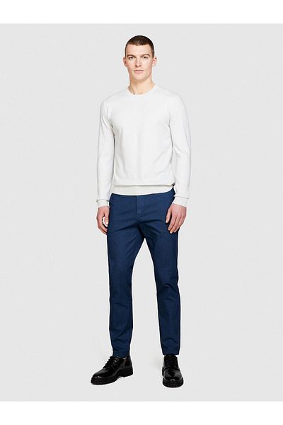 Sisley Stretch Cotton Belt Hole Slim Fit Denim Chino Pants Men's Color Pants - 324P4Hjtsf03N