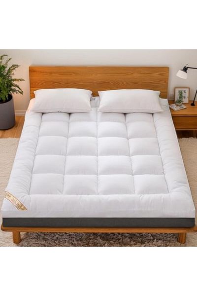 Generic Mattress Topper Fluffy & Extra Thick Fibersheet Hotel Bed Supersoft Breathable Brushed Fabric Pad