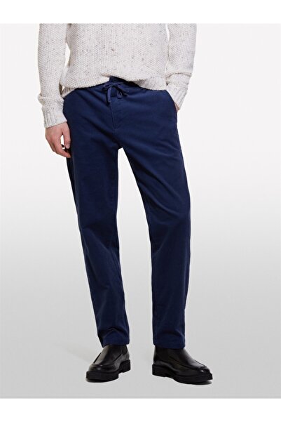 Sisley Чоловічі брюки-джоггери з вузьким кроєм, з гумкою на талії, з кашеміру, блідо-синього кольору - 324A41ZNSF04Q