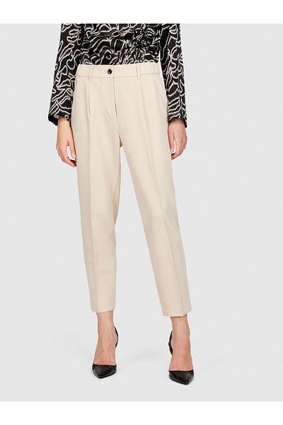 Sisley Viscose Blended Regular Waist Stretch Jogger Pants Women's Mink Pants - 323A4Kvxl5Cm7