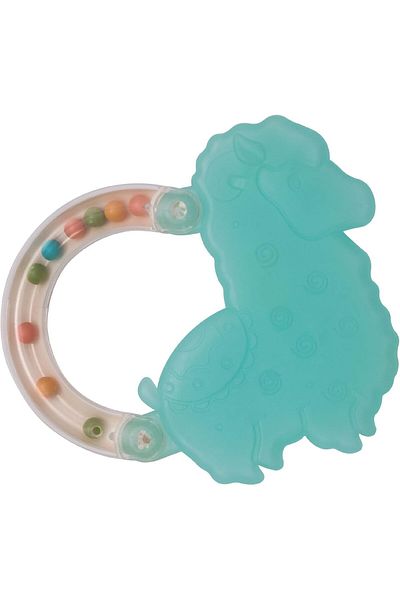 Moon The Moon Brand Fuzzy Friends Soft Baby Rattle and Teether Toy, Shake Rattle, Sensory Teether, Early