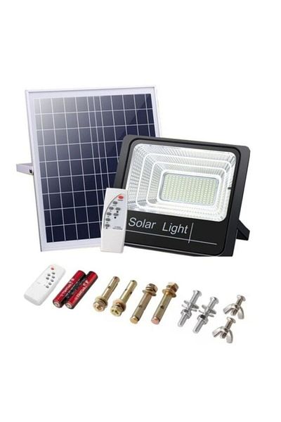 OEM Proiector LED cu panou solar 40W, 183 leduri, exterior IP65, telecomanda, indicator baterie