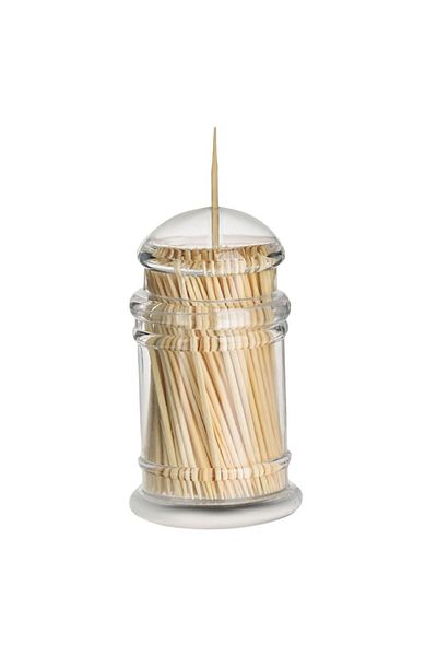 SyaMAG Toothpick Container Set, Bamboo, 3 Pieces, Transparent Lids