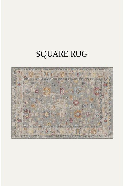 Artızon Washable Non-Slip Base Stain-Proof Floral Patterned Living Room Carpet Kitchen Carpet and Floor Mat