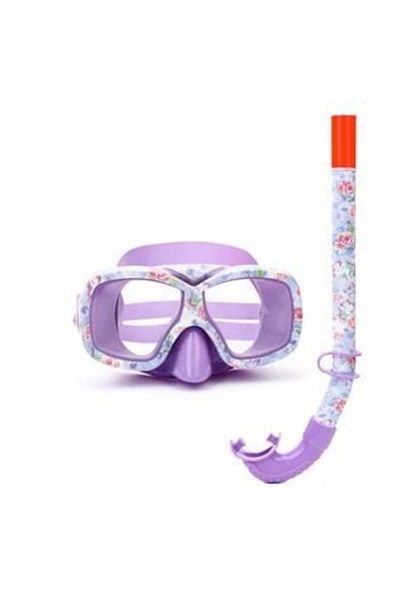 OEM Lilac Purple Swimming Mask & Snorkel Set with Unicorn Pattern for Children 6-12 Years Old
