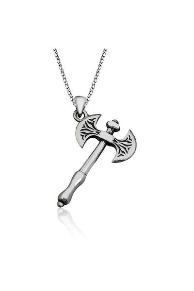 norsary Silver Axe Men's Necklace