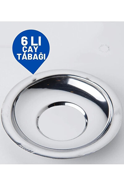 Metler Veneta 6'lı Metal Çay Tabağı Seti | Şık ve Dayanıklı Tasarım | Paslanm...