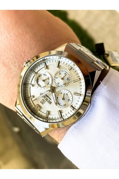Reward Men's Wrist Watch Waterproof Silver Color Steel Cord Bracelet Gift