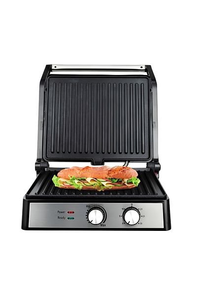 Sanford Stainless Steel Contact Grill – Non-Stick Panini Press with 180° Open & Lid Lock Design 2000W