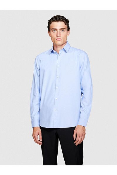 Sisley 100% Koton Back Pleated Oxford Shirt Men's Colorful Shirt - 323A5Elcsq02E