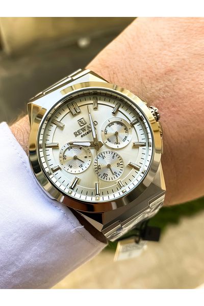 Reward Men's Wrist Watch Waterproof Silver Color Steel Cord Bracelet Gift