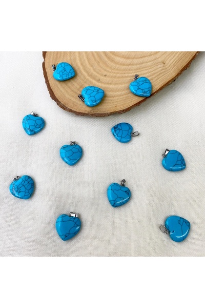 Vipfoni قلادة وسلسلة من الحجر الطبيعي على شكل قلب من حجر هافليت