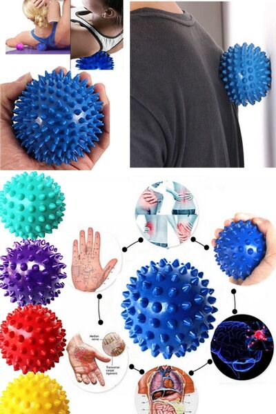 CNGZSHOP Profesyonel Fitness Cardio Pilates Büyük Boy 8 Cm Dikenli Kas Duyu U...