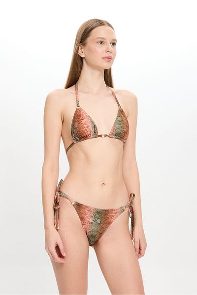 TOOSALTY Women's Multicolor Snake Patterned Small Triangle Bikini 25Sw009St