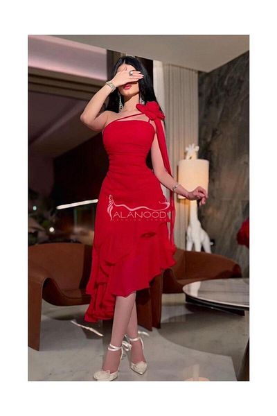 ALANOOD FASHION Soft moon dress, mauve-pink-green-red-sky blue-orange