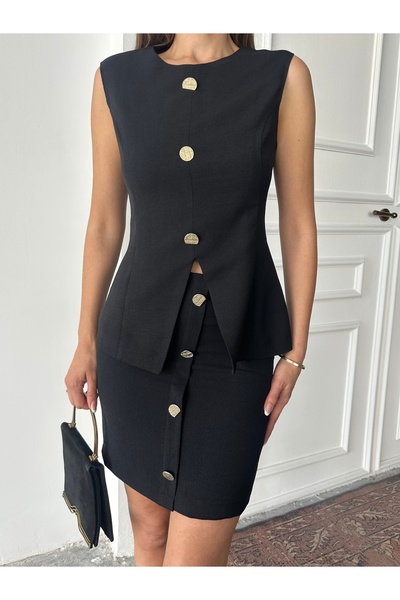 AÈC PRIVÈ Γυναικείο κοστούμι φούστα γιλέκο νέας σεζόν