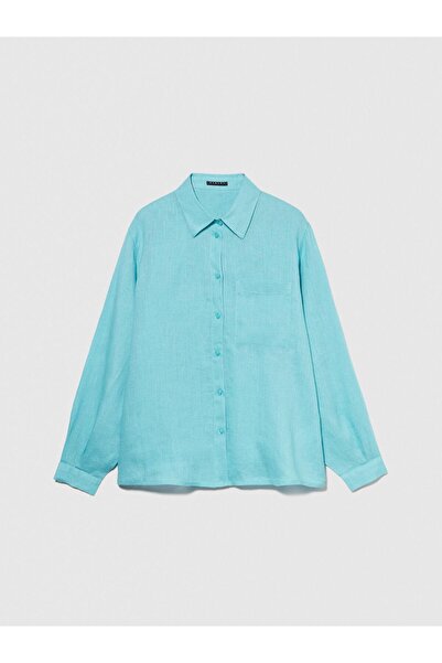 Sisley Cămașă cu mânecă lungă, cu nasturi, 100% in, cu buzunar la piept, cămașă pentru femei 2B0 - 324P5BMLLQ06S