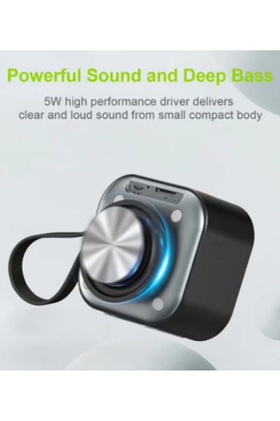 Generic Portable Mini Bluetooth SpeakerWireless HiFi Stereo Bass, Metal Subwoofer, Micro SD & AUX