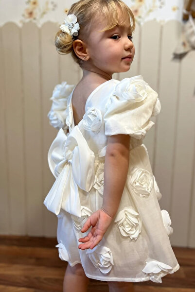 Baby Animals Kız Bebek Kız Çocuk Doğum Günü Parti Düğün Elbise Kısa Kol Tüllü...