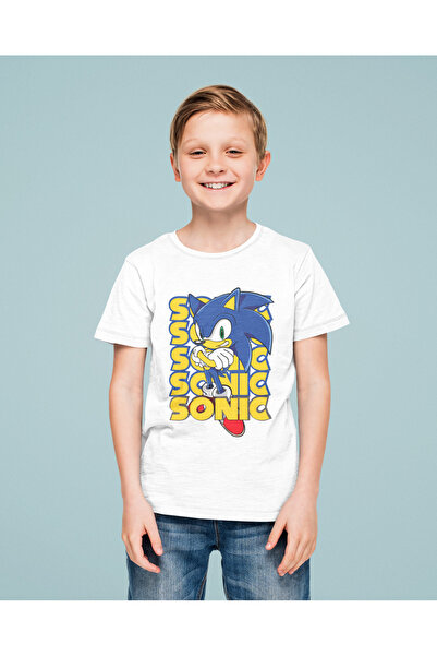 SEVBANO تي شيرت للأطفال بتصميم سونيك مطبوع للجنسين (1-12 سنة)