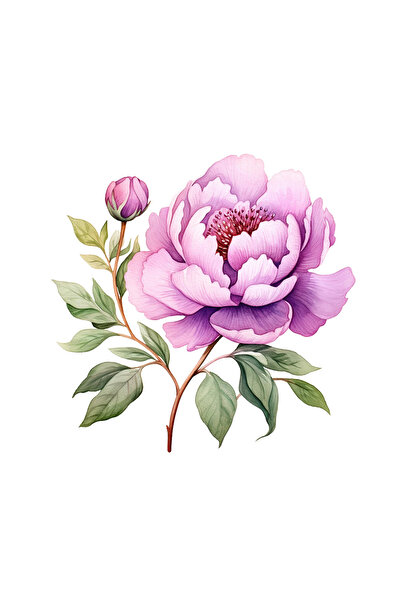 INOVATIX Set de 8 piese, autocolant bujor roz cu boboc, INOVATIX®. 6 cm