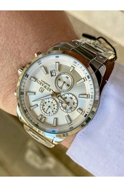 Reward Men's Wrist Watch Waterproof Silver Color Steel Cord Bracelet Gift