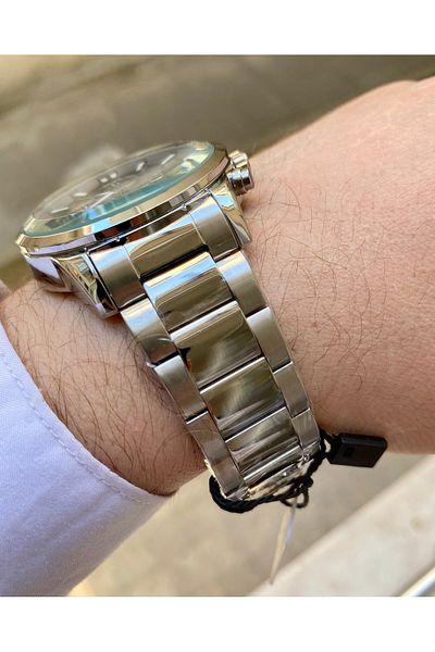Reward Men's Wrist Watch Waterproof Silver Color Steel Cord Bracelet Gift