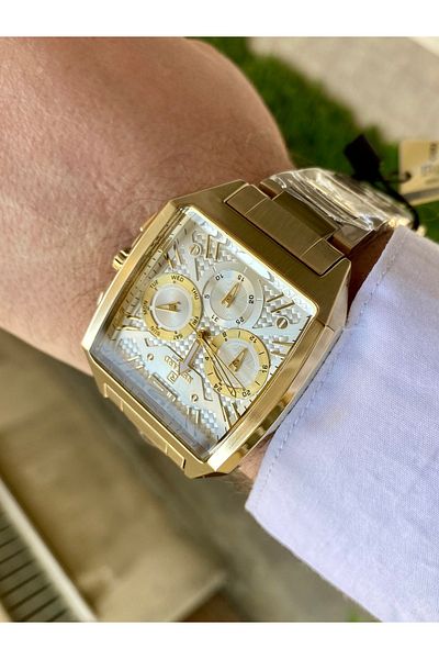 Reward Men's Wrist Watch Gold Color Waterproof Steel Band Bracelet Gift