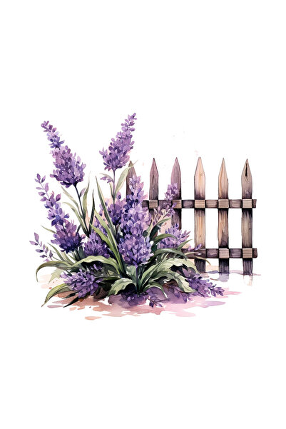 INOVATIX Set de 8 autocolante pentru gard cu lavandă, INOVATIX®. 6 cm