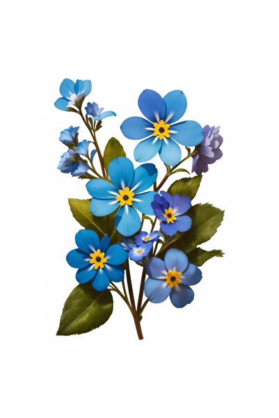 INOVATIX Set of 8, Forget-me-not Flowers Sticker, INOVATIX®. 6 cm