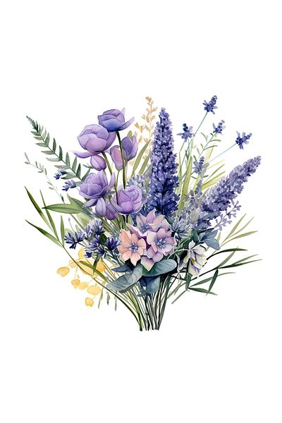 INOVATIX Set de 8 autocolante buchet de flori sălbatice, INOVATIX®. 6 cm
