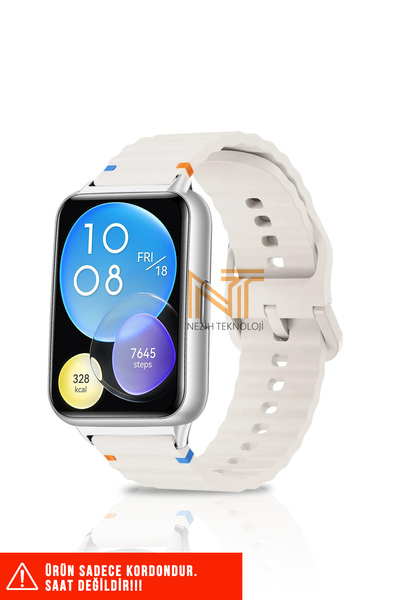 Nezih Case Huawei Watch Fit 2 Uyumlu Wave Silikon Kordon 20 mm