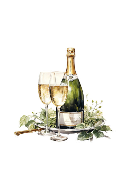 INOVATIX Set de 8 piese, autocolant farfurie cu sticlă de șampanie, INOVATIX®. 6 cm