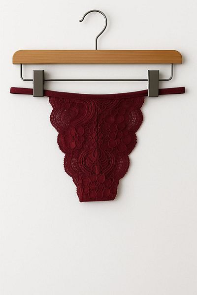 enmodaiçgiyim Burgundy Lace Women's String