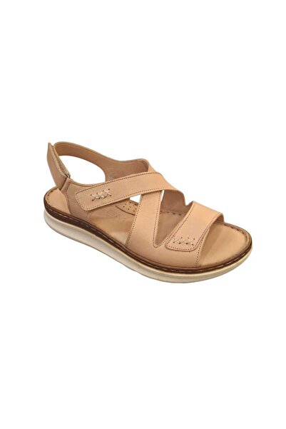 Esem 1716 Γυναικεία σανδάλια Nude από γνήσιο δέρμα