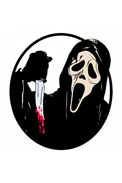 INOVATIX Set de 8 piese, autocolant film horror față fantomă, INOVATIX®. 6 cm