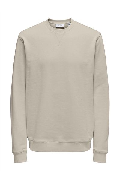 Only & Sons Ανδρικό μπεζ φούτερ ONSDAVID REG CREW SWEAT - 22031914