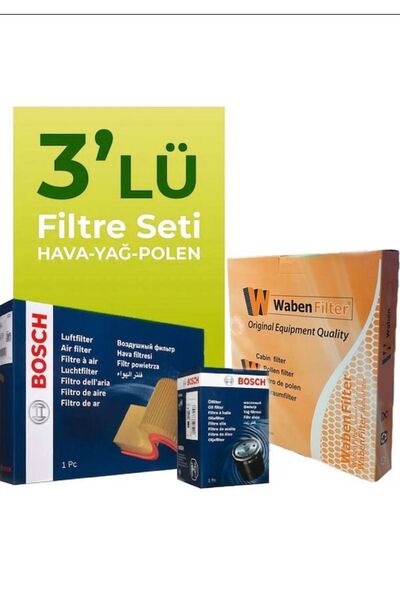 Bosch Peugeot Rifter 1.5 Dizel Filtre Bakım Seti (2019-2024) 3 Lü