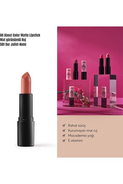 Callista All About Color Matte Lipstick Matte Look Lipstick 501 Our Juliet - Nude