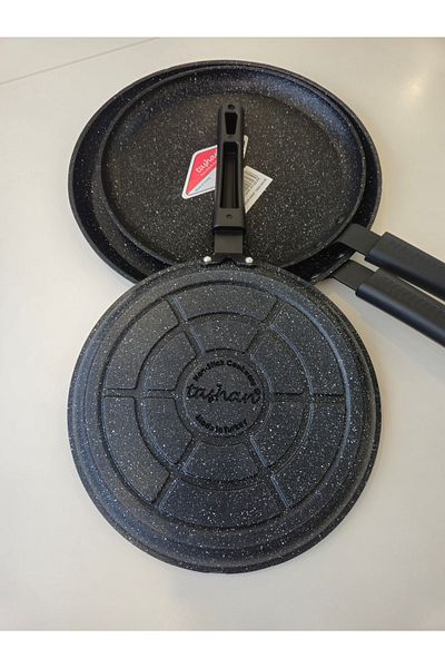 TAŞHAN 3-Piece Cast Granite Crepe & Omelette Pan Set 30-26-24 cm Set