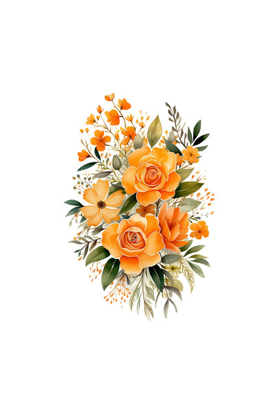 INOVATIX Set de 8 bucăți, autocolant cu flori de portocal, INOVATIX®. 6 cm