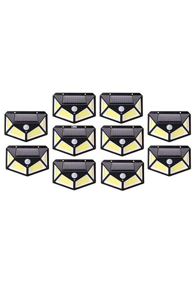 SIKS Set of 10 x SIKS® Solar Powered Lamp, Motion Sensor, 3 Lighting Modes, 100 LED, Wall Mounted
