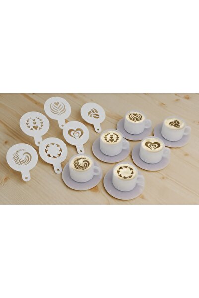 Cypnova مجموعة من 6 قوالب تزيين القهوة - عملية للعروض الفوارة