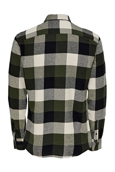 Only & Sons ONSGUDMUND LS 3T CHECK SHIRT NOOS Чоловіча біла сорочка UK - 22020301