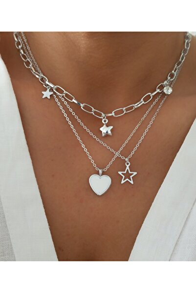 DENİZDENAL Galaxy Üçlü Kombin Kolye