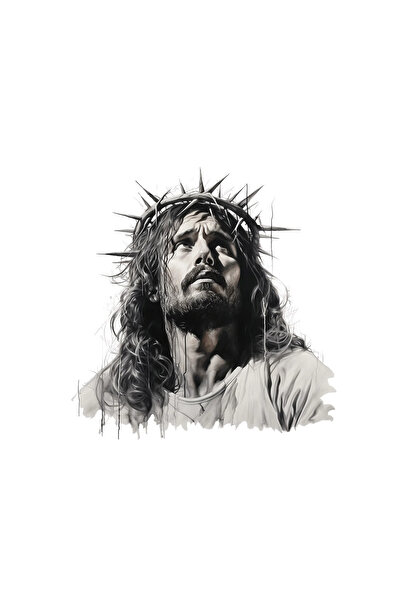 INOVATIX Set de 8 piese, autocolant Iisus cu coroană de spini pe cap, INOVATIX®. 6 cm