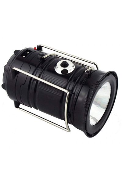 SIKS ® Rechargeable Solar Lamp, Suitable For Camping, Vacations, Fishing, 220v, Black