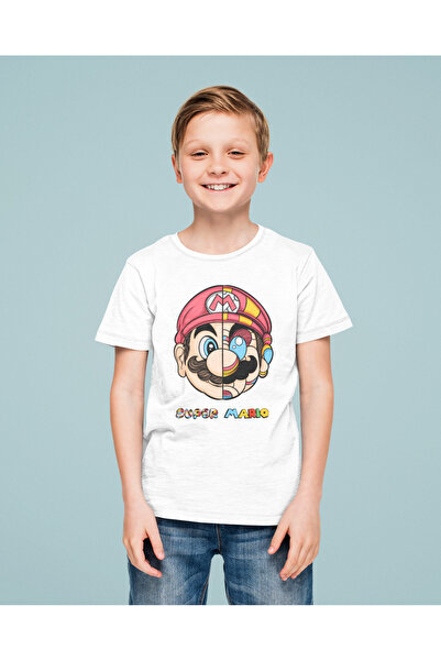 SEVBANO تي شيرت للأطفال مطبوع عليه تصميم سوبر ماريو للجنسين (1-12 سنة)